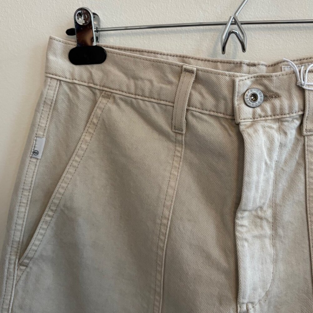 NEW AG Jeans Camille Utility Barrel Leg Denim Jeans Size 28 Oatmeal Beige - Picture 7 of 10